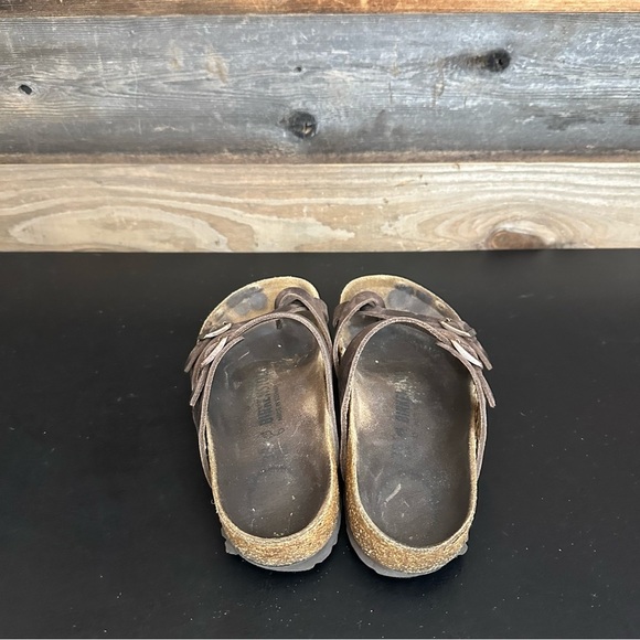 Birkenstock Mayari Womens 38 Regular US 7- 7.5 Brown Leather Cork Sandals - Picture 3 of 9